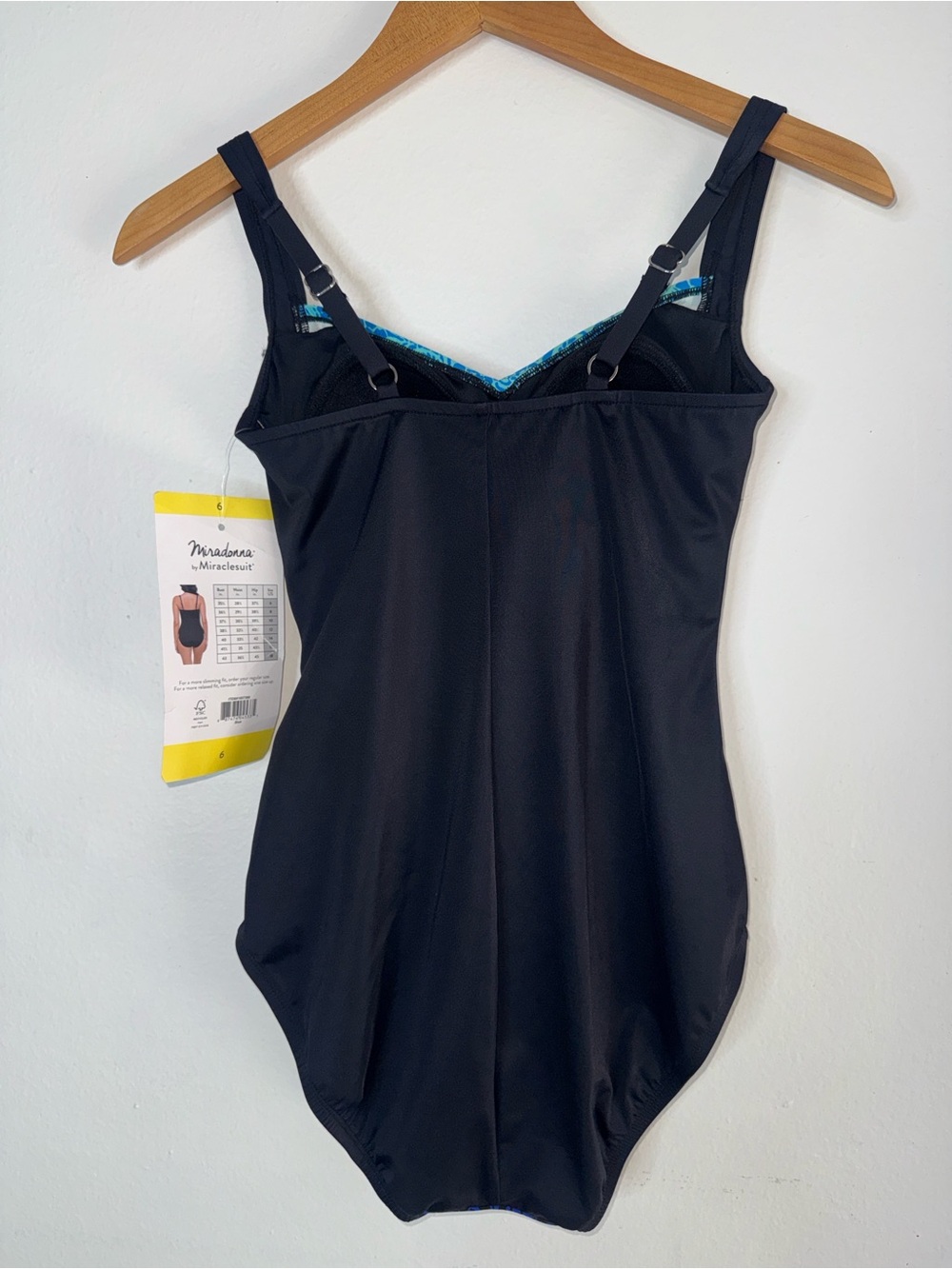 Miraclesuit Miradonna Swimsuit Black One Piece Sheer Illusionist Twist Size 6 - Picture 4 of 9